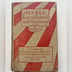 1930s Meals Tested, Tasted, and Approved Cookbook - Red & Cream Cover